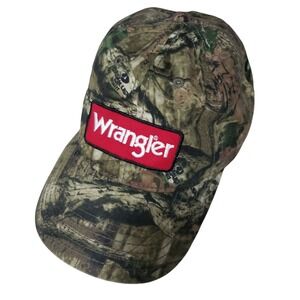 Authentic Wrangler Mossy Oak Camo Baseball Hat Ball Cap Adjustable One Size